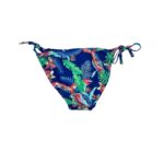 Sunseeker Women's Blue Floral Side Tie Hipster Bikini Bottoms 01