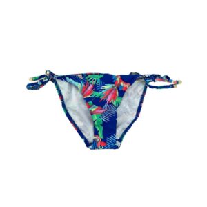 Sunseeker Women's Blue Floral Side Tie Hipster Bikini Bottoms 03