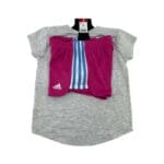 Adidas Girl's Grey & Pink Summer Outfit4