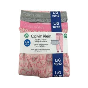 Calvin Klein Girl's Pink & Grey 2 Piece Pyjama Bottom Set