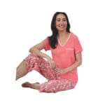 Carole Hochman Women's Pink Cotton 4 Piece Pyjama Set 01
