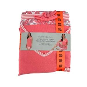 Carole Hochman Women's Pink Cotton 4 Piece Pyjama Set 04