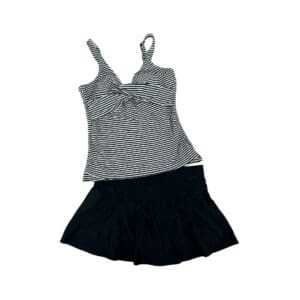 Christina Women's Black & White Tankini Bathing Suit