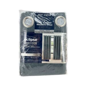 Eclipse DuoTech Draft Stopper + Total Blackout Curtains- Grey