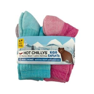 Hot Chillys Girl's Blue & Pink Trail Socks