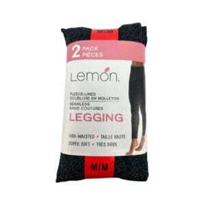 Lemon Women's Black & Grey Fleece Lined Leggings