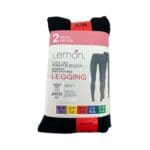 Lemon Women's Black & Grey Fleece Lined Leggings1