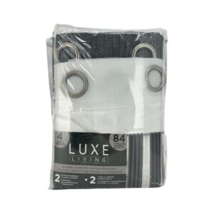 Luxe Living 4 Panel Complete Curtain Solution- Dark Grey