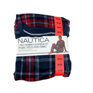 Nautica Women's Navy & Red Plaid Pyjama Set 02