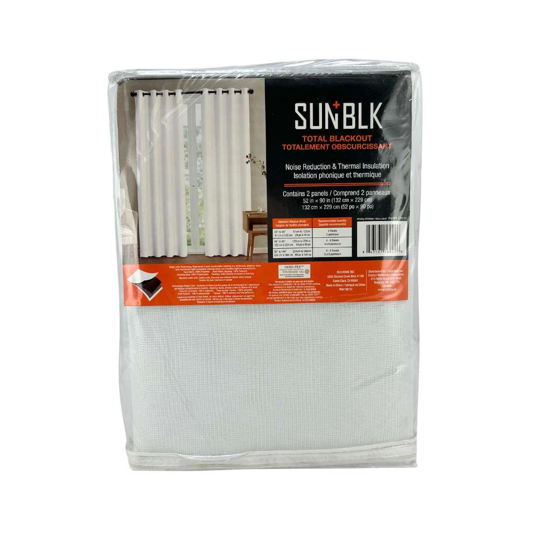 SUN+BLK Total Blackout Curtains Bradley Off White / 2 Panels