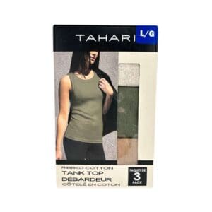 Tahari Women's Earth Tone Ribbed Cotton Tank Top Pack
