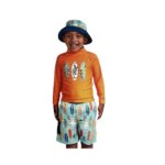 UV Skinz Boy's Orange Salamander 3 Piece Swimwear Set 02