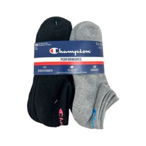 Champion Women's Black & Grey No-Show Performance Socks