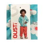 Gusti Toddler Girl's Blue & Orange Lined Rain Suit3