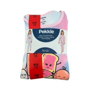 Pekkle Girl's 4 Piece Pyjama Set