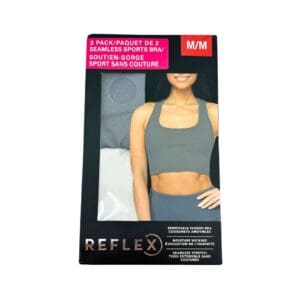 Refelx Women's Grey & White Seamless Sports Bras