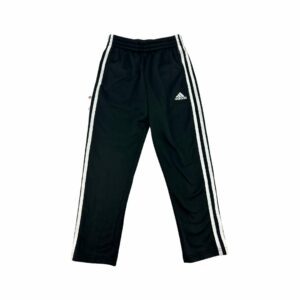 Adidas Boy's Black Track Pants with White Stripes