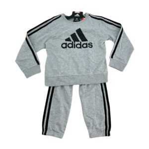 Adidas Kid's Light Grey Jogger 2 Piece Set 02