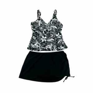 Christina Women's Black & white Floral Tankini Set 05