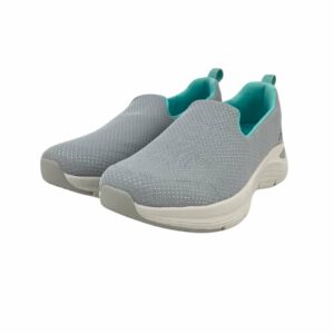 Skechers Women's Grey & Aqua Slip On Shoes 06
