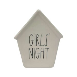 Rae Dunn White Ceramic Girls' Night Piggy Bank