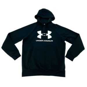 Under Armour Men's Black Rival Fleece Logo Hoodie 02