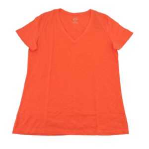 Black Bow Women's Orange V-Neck T-Shirt 01