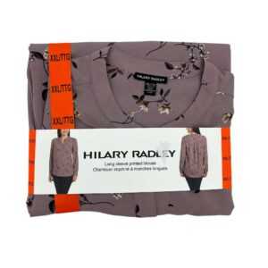 Hilary Radley Women's Mauve Long Sleeve Printed Blouse 02