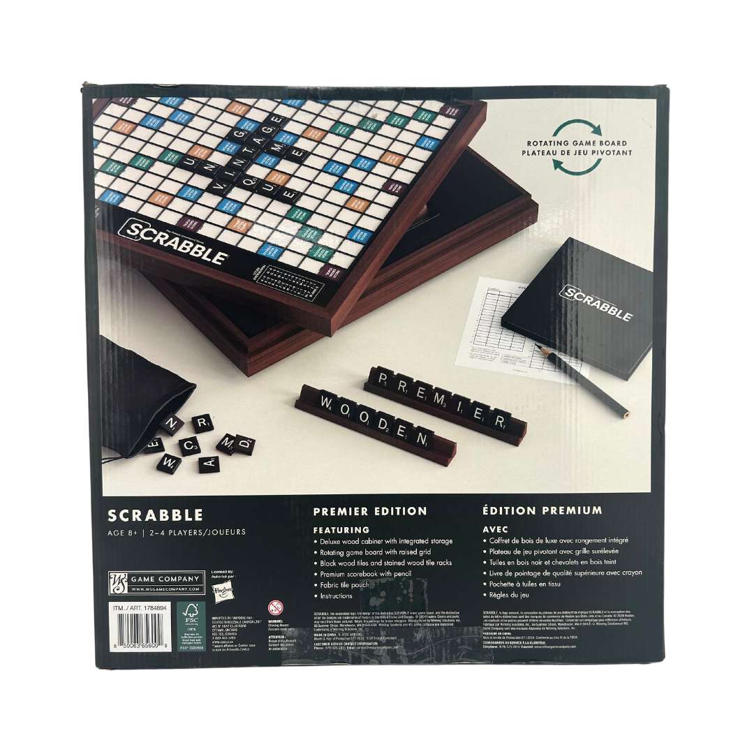 Scrabble Premier Edition Classic Crossword Board Game / 24 Players
