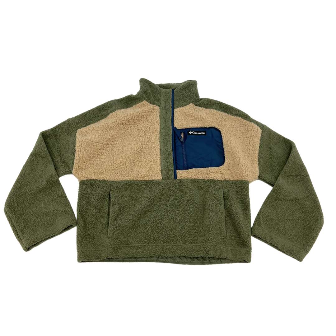 Columbia Women's Green And Brown Sherpa Pullover Sweater Various