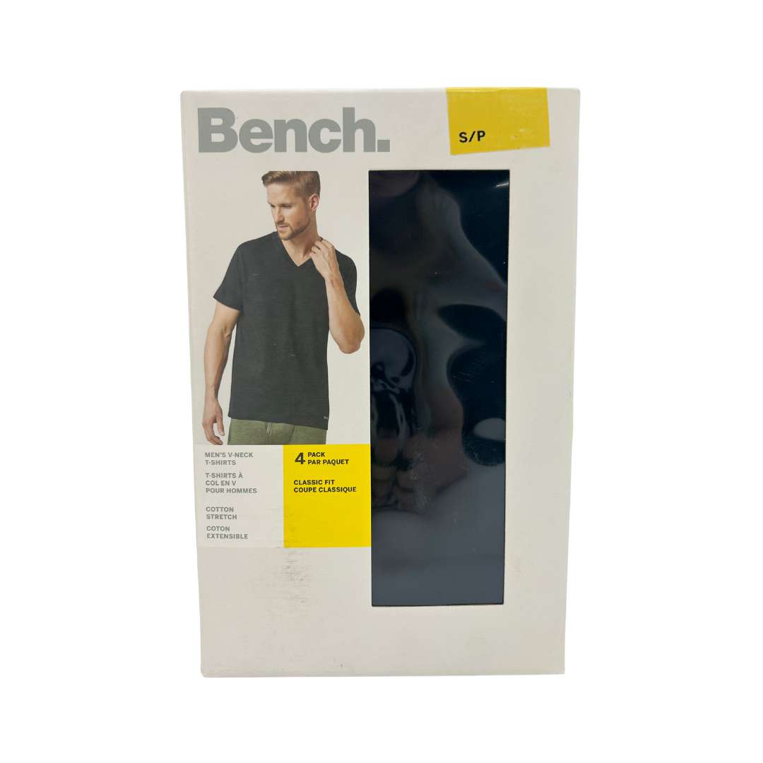 Bench Men’s Black V-Neck T-Shirt Pack: 4 Shirts / Various Sizes ...