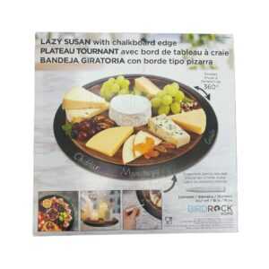 BirdRock Home Lazy Susan with Chalkboard Edge