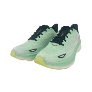 Hoka Women's Green & Pink Clifton 9 Running Shoes