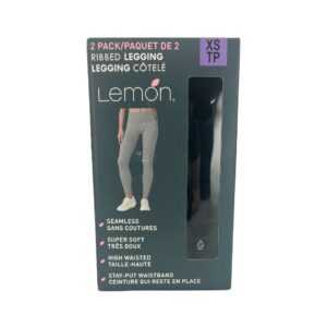 Lemon Women's Black Ribbed Leggings