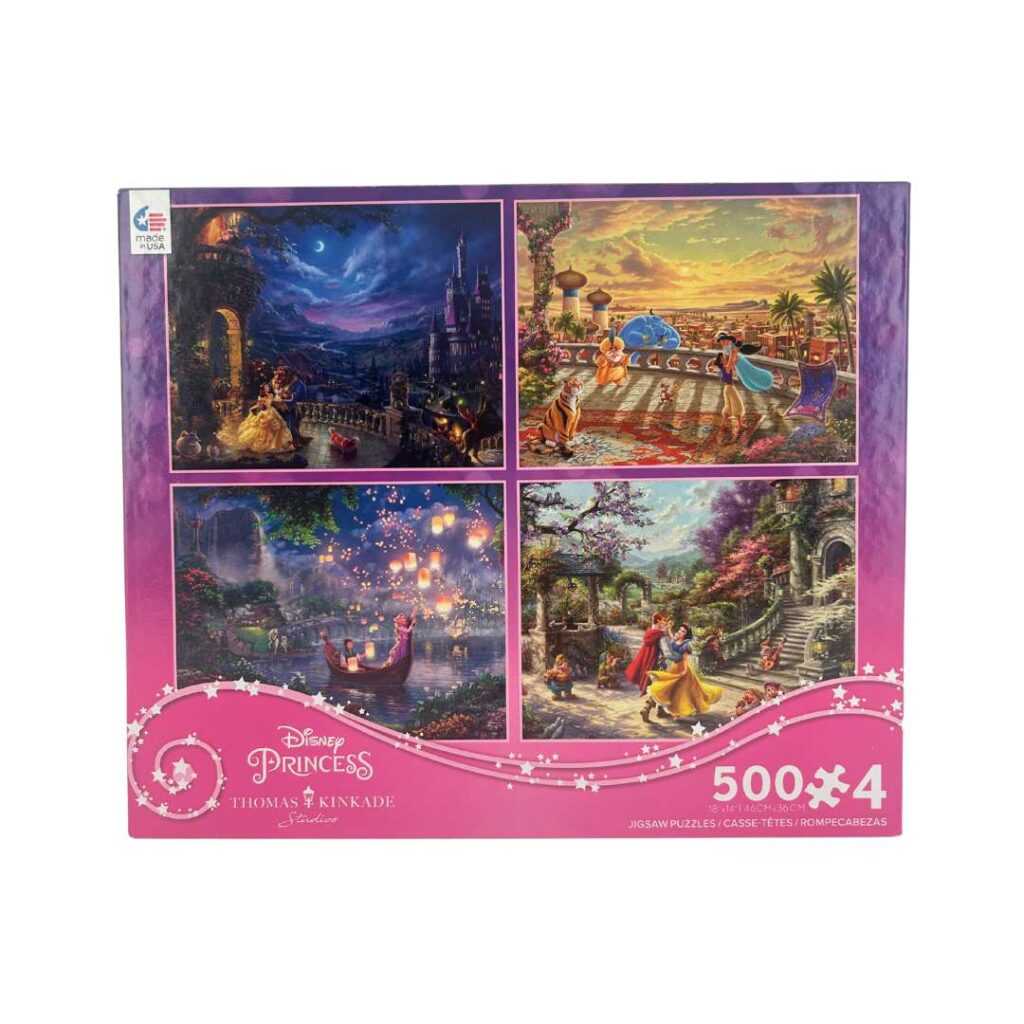 Ceaco Thomas Kinkade Disney Princess Puzzle Pack: 4 Puzzles / 500 ...