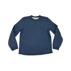 BC Clothing Men's Blue Fleece Lined Crewneck- Soft Heritage Sweater