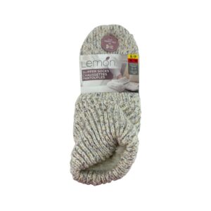 Lemon Women's Cream Slipper Socks