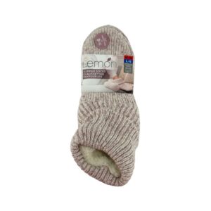Lemon Women's Light Pink Slipper Socks