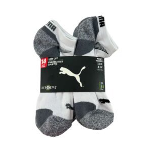 Puma Men's White & Grey Low Cut Socks