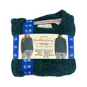 Weatherproof Women's Green Chenille Crew Sweater