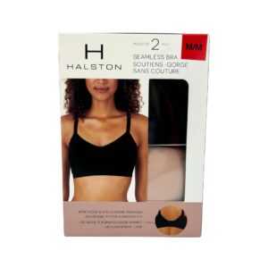 Halston Women's Black & Tan Seamless Bra