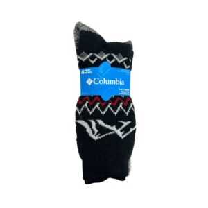 Columbia Men's Black & Red Fleece Lined Socks