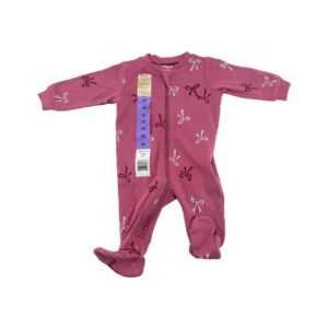 Pekkle Infant Girl's Pink Bow One Piece Sleeper